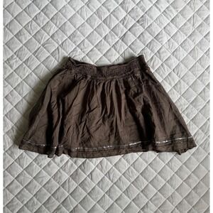 Y2K NWOT American Eagle Outfitters Brown Pleated Skirt w/ Embellishments Sz XS